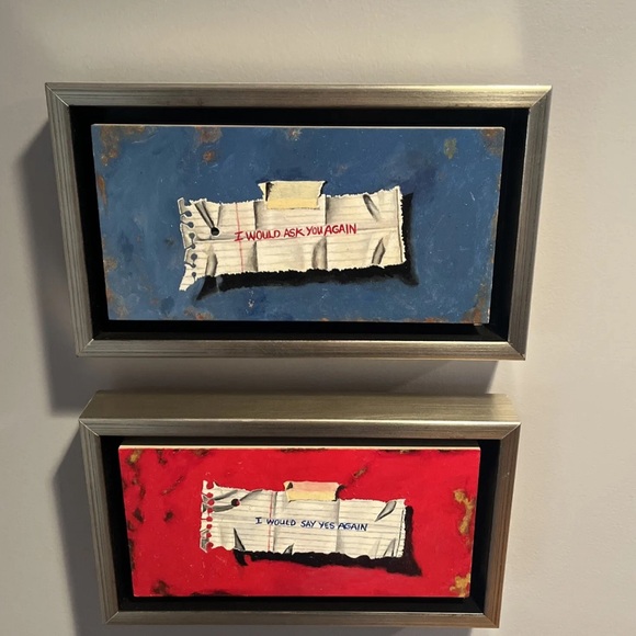 Original 6”x12” oil “notes” paintings on canvas panels. - Picture 9 of 10